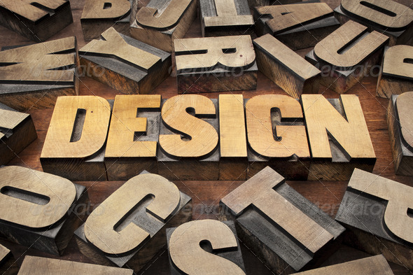 design concept in wood type - Stock Photo - Images
