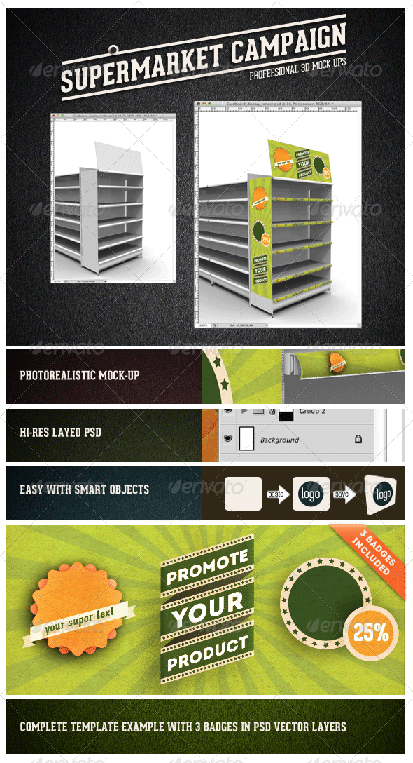 Supermarket Campaign Mock-up - Miscellaneous Displays