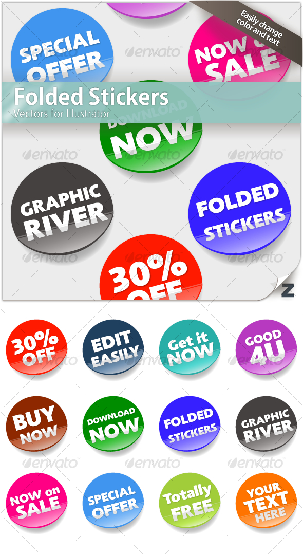 Folded Stickers - Decorative Symbols Decorative