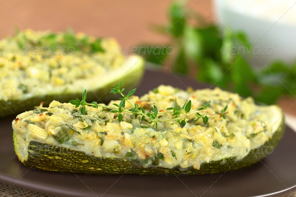 Stuffed Baked Zucchini - Stock Photo - Images