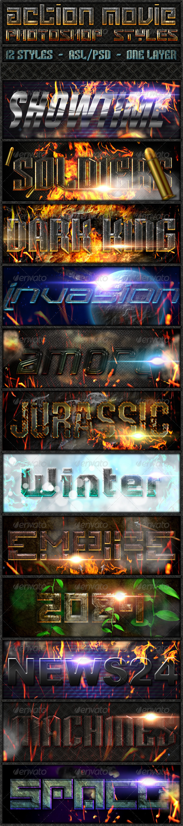 Action Movie - Text Styles - Text Effects Styles