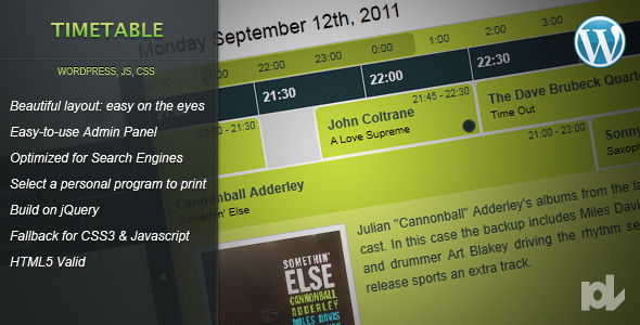 CodeCanyon Timetable for Wordpress 1264400 CodeCanyon Timetable for Wordpress 1264400
