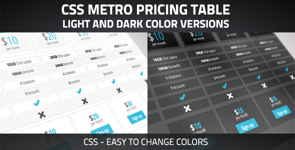 Clean Pricing Table - CodeCanyon Item for Sale