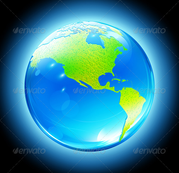 Glossy Earth Globe - Conceptual Vectors
