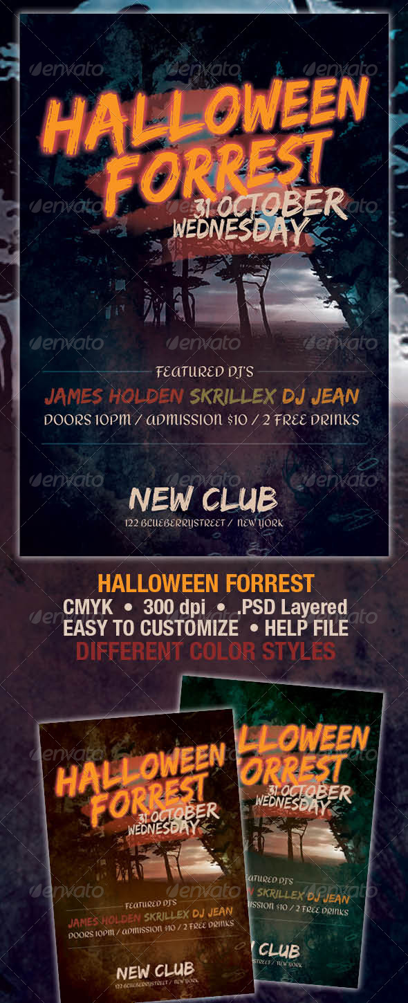Halloween Forrest Flyer - Events Flyers