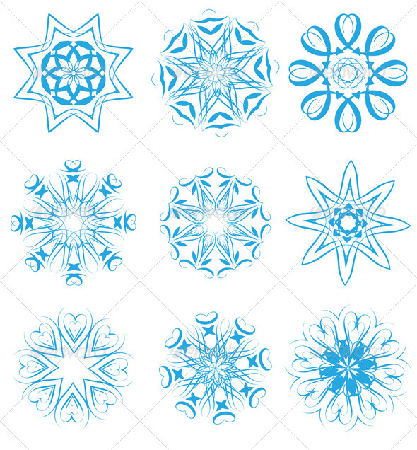 Snowflakes set - Decorative Symbols Decorative