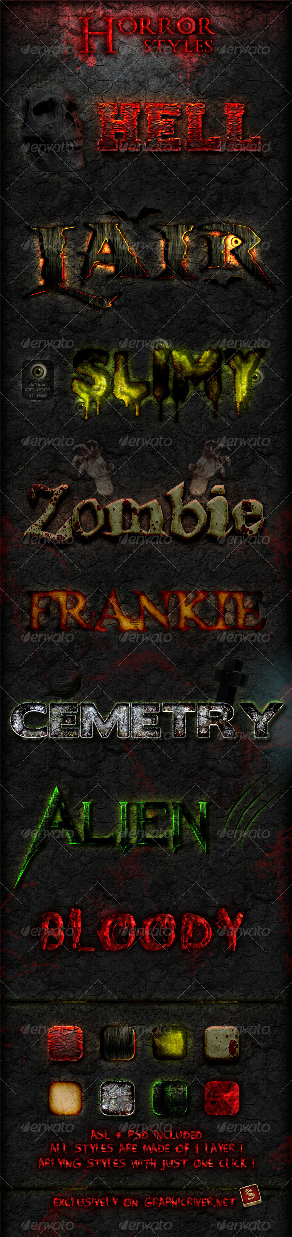Horror Photoshop Styles - Text Effects Styles
