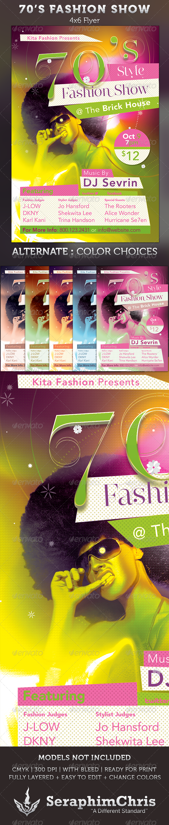 GraphicRiver 70's Fashion Show Flyer Template 3014274 GraphicRiver 70's Fashion Show Flyer Template 3014274