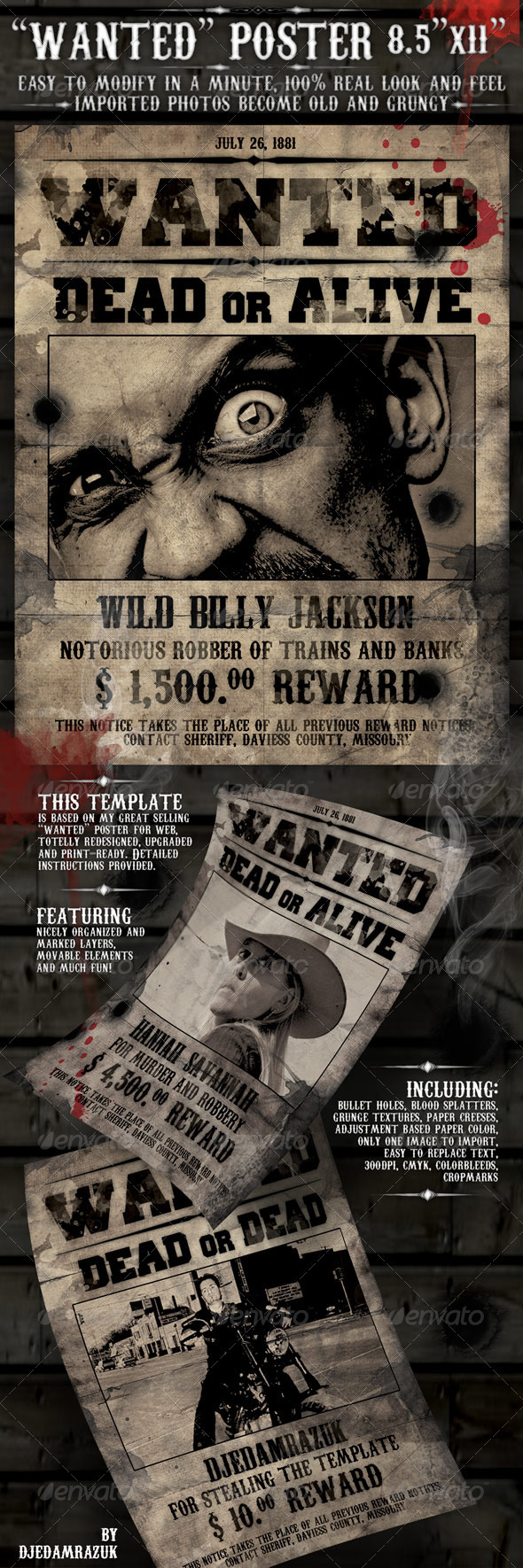 8.5x11 Poster "Wanted" - Clubs & Parties Events