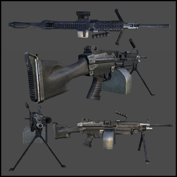 M249 Light Machine Gun, (SAW) - 3DOcean Item for Sale