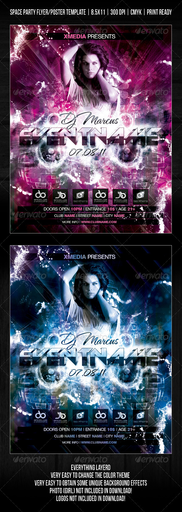 GraphicRiver Night Club Space Flowers Party Flyer Poster V2 310297 GraphicRiver Night Club Space Flowers Party Flyer Poster V2 310297