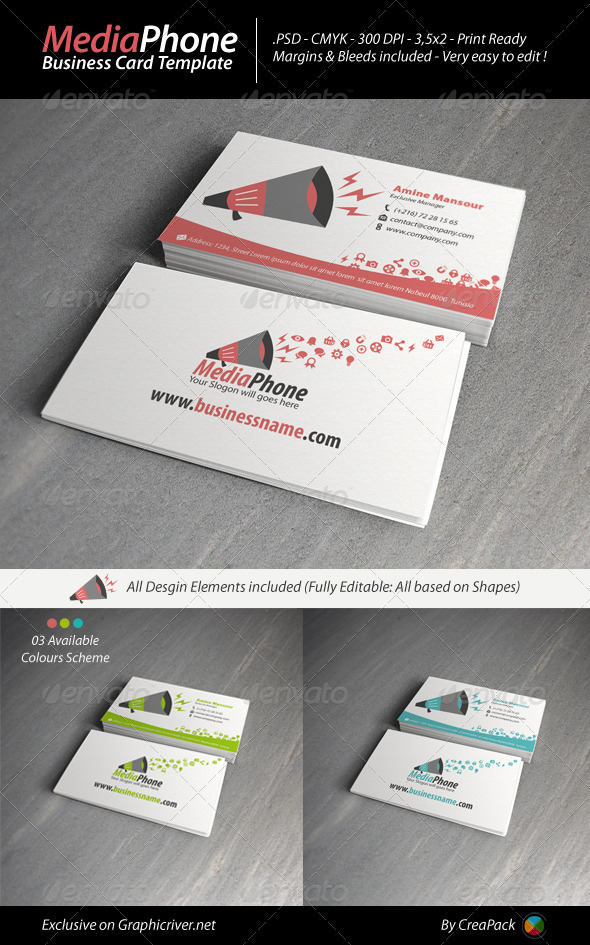MediaPhone Business Card Template - Creative Business Cards