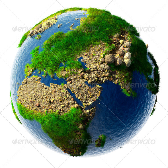 Detailed concept nature of the Earth in miniature - Stock Photo - Images