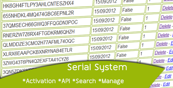 Serial System - CodeCanyon Item for Sale