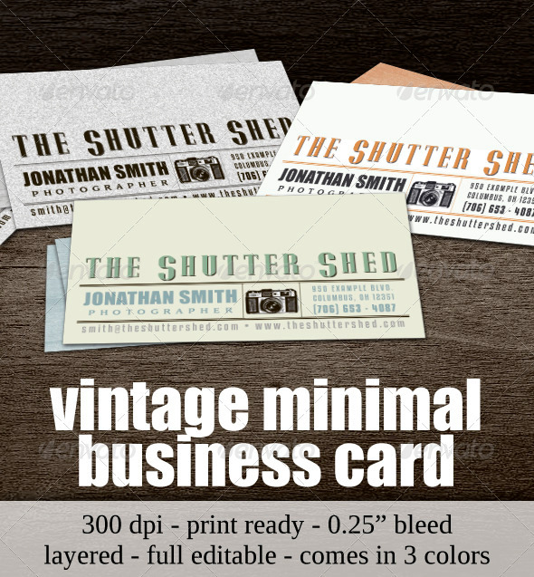 Vintage Photographer Business Card - Retro/Vintage Business Cards
