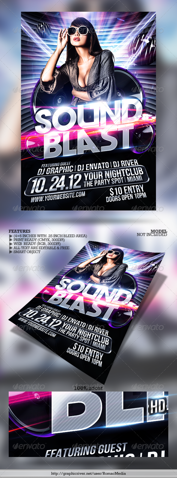 Club Sessions l Sound Blast Party Flyer - Clubs & Parties Events