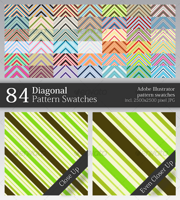 84 Diagonal Pattern Swatches - Miscellaneous Textures / Fills / Patterns