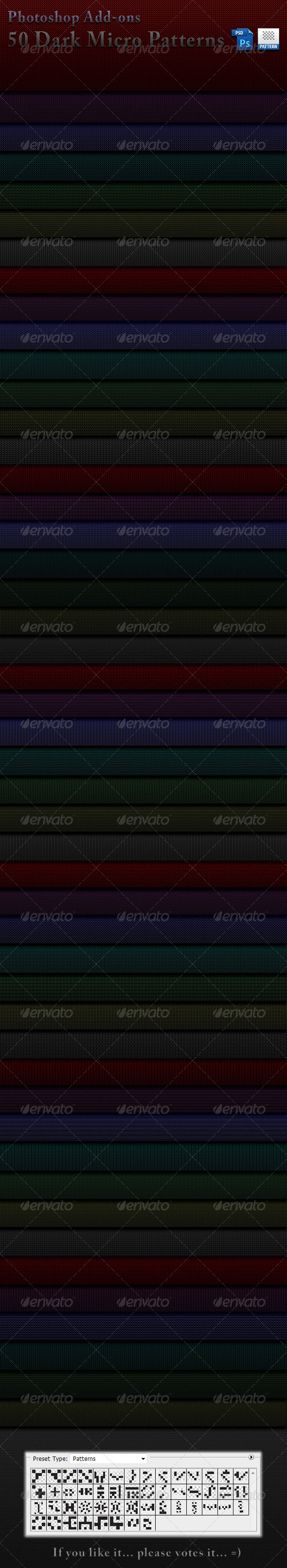50 Dark Micro Patterns for Photoshop - Textures / Fills / Patterns Photoshop