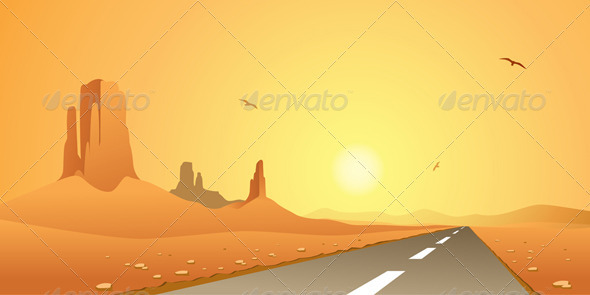 Desert Road - Landscapes Nature