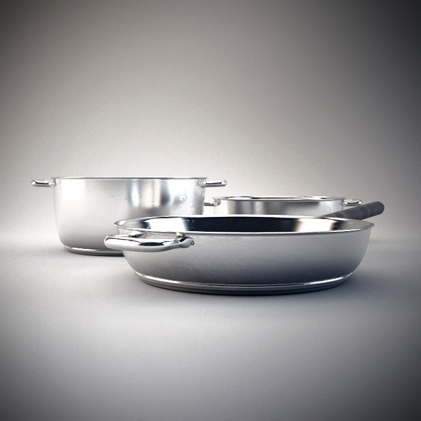 2 Photorealistic Cooking Pots - 3DOcean Item for Sale