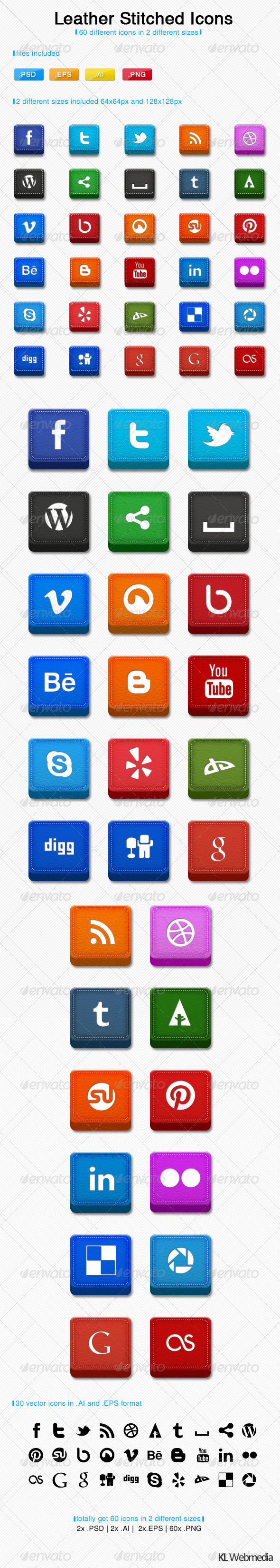 GraphicRiver Leather Stitched Social Icons 3035833 GraphicRiver Leather Stitched Social Icons 3035833