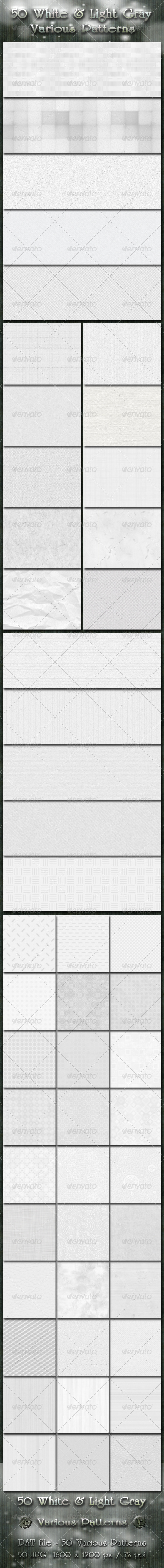 50 White and Light Gray Various Patterns - Miscellaneous Textures / Fills / Patterns