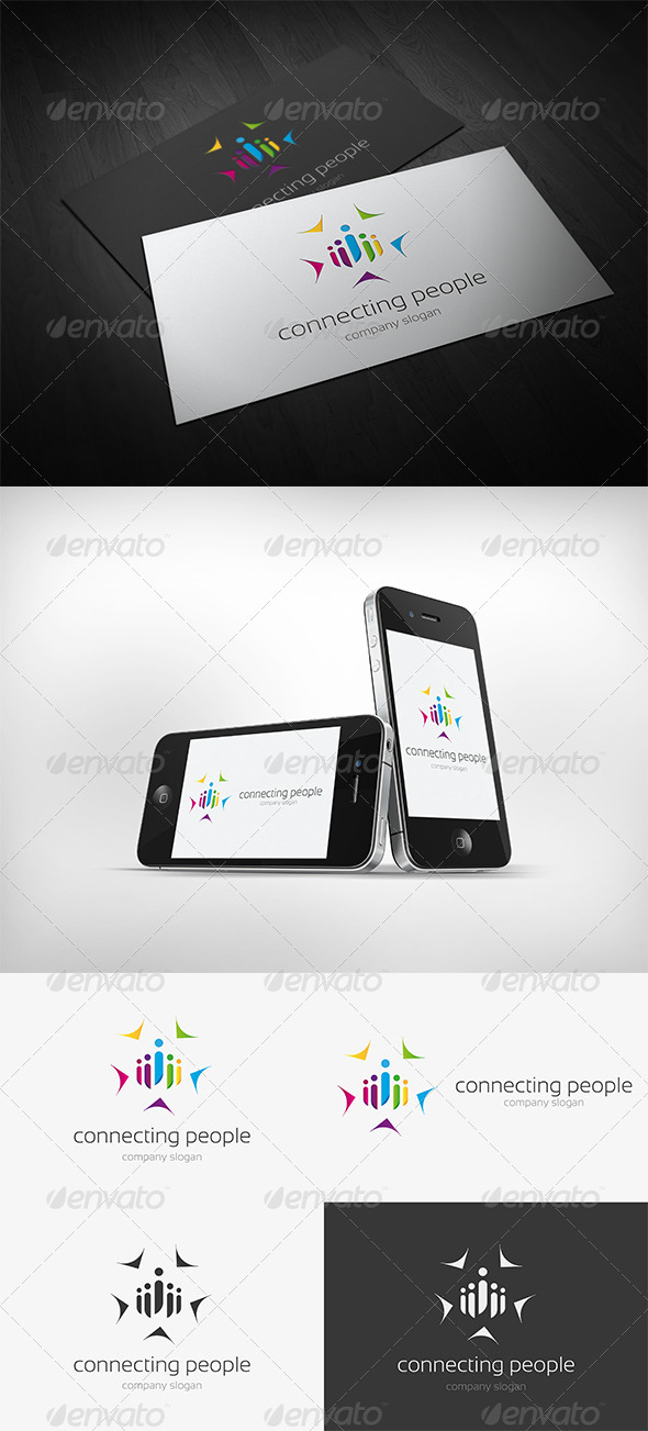 People Connecting Logo - Humans Logo Templates