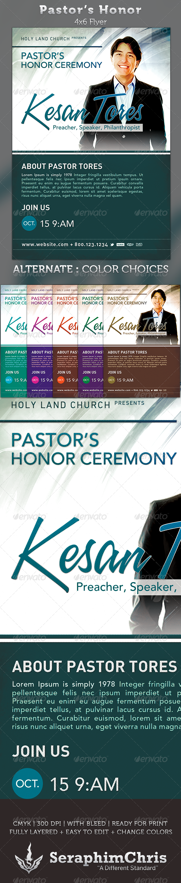 Pastor's Honor: Church Flyer Template - Church Flyers