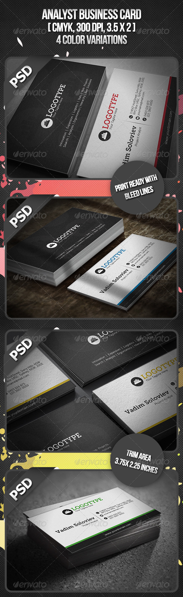 Analyst Business Card - Business Cards Print Templates