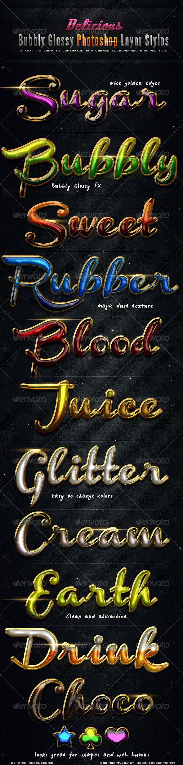 Delicious Bubbly Photoshop Styles - Text Effects Styles