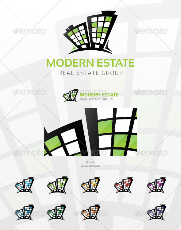 Modern Estate - Buildings Logo Templates