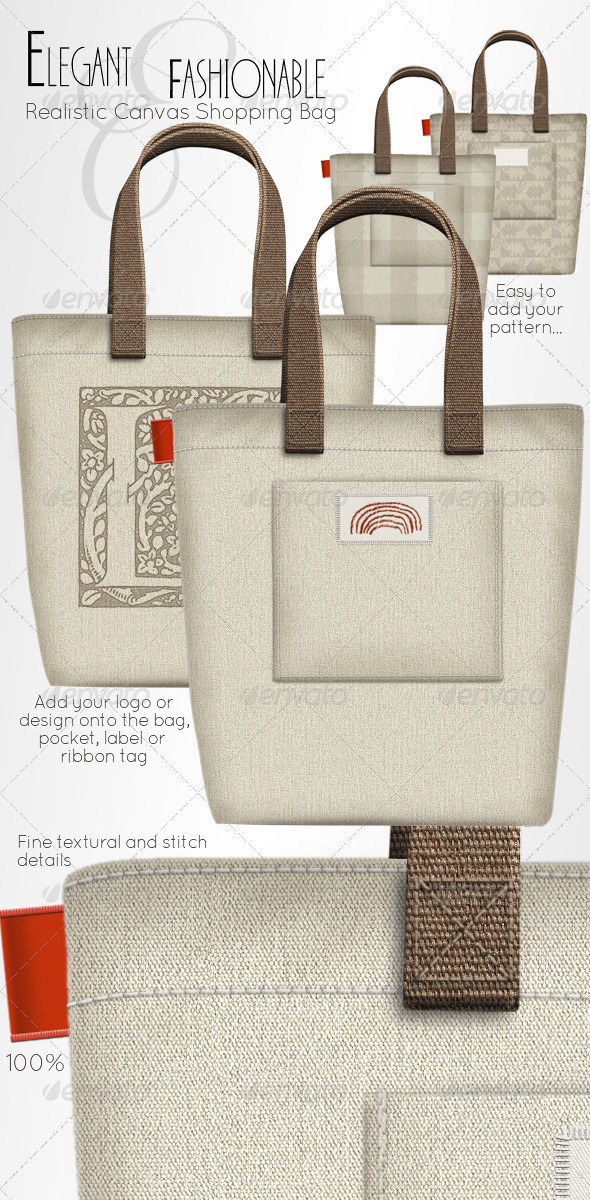 Shopping Bag; Elegant Fashion Canvas Carrier - Miscellaneous Packaging