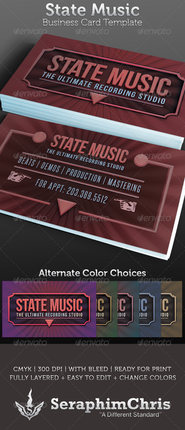 Recording Studio Business Card Template - Creative Business Cards