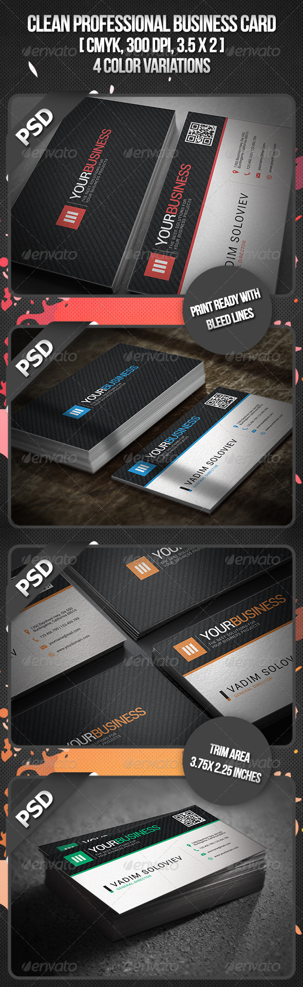 Clean Professional Business Card - Corporate Business Cards