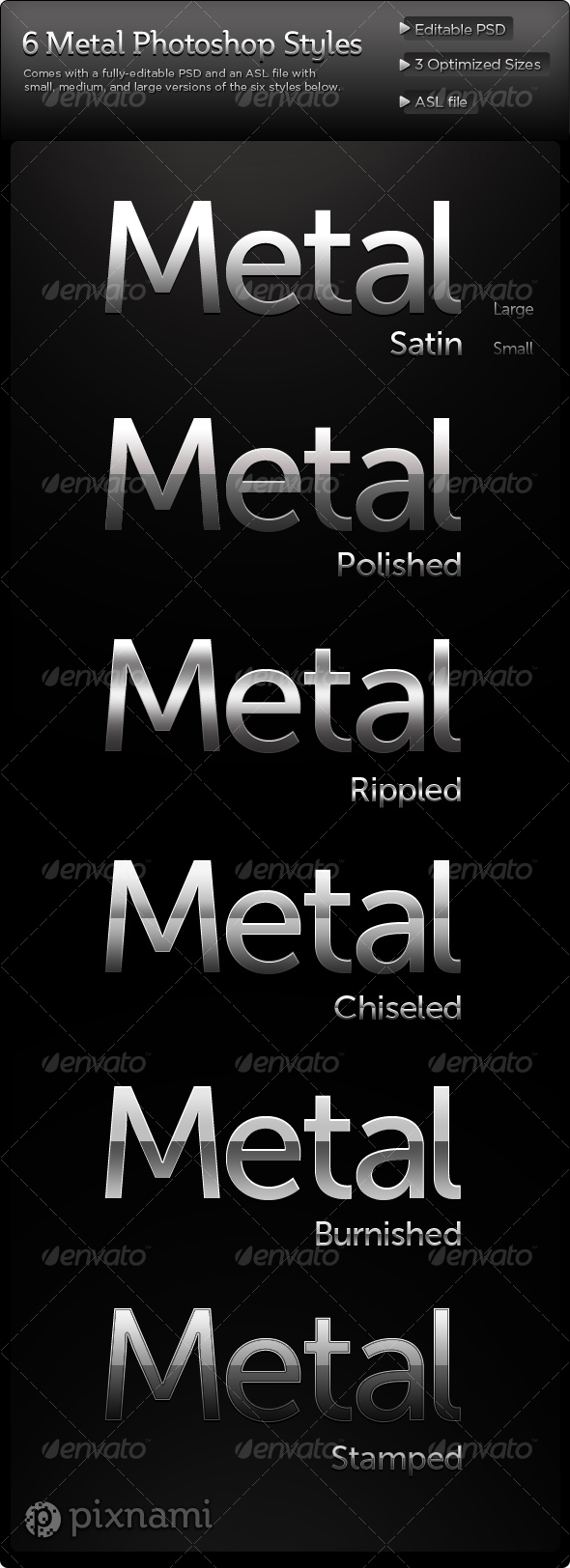 Clean Metal Photoshop Styles - Text Effects Styles