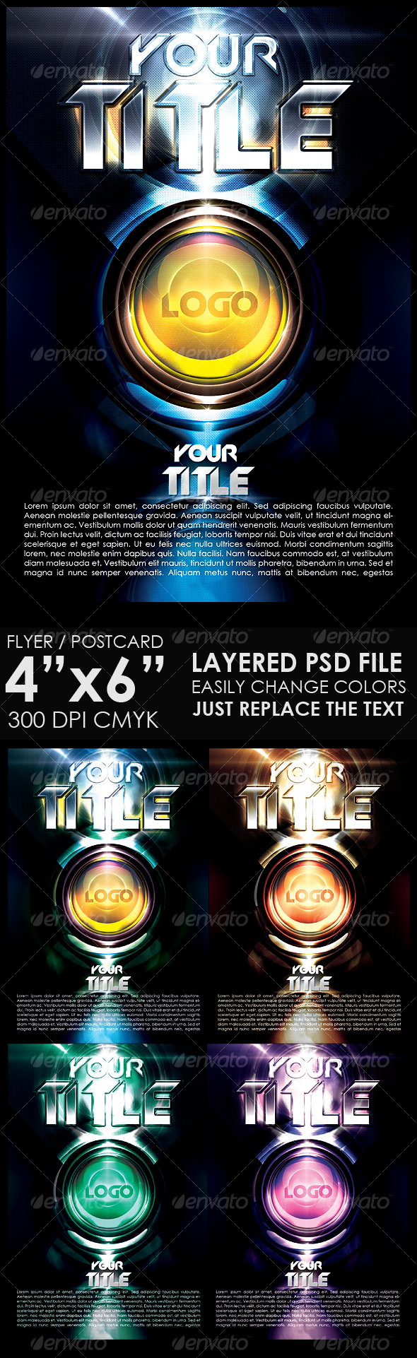 Futuristic Flyer Template - Clubs & Parties Events