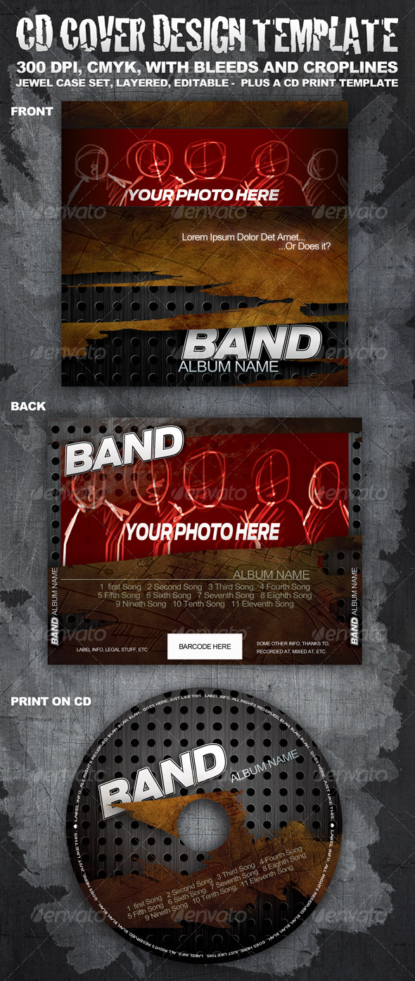 CD cover template - CD & DVD artwork Print Templates