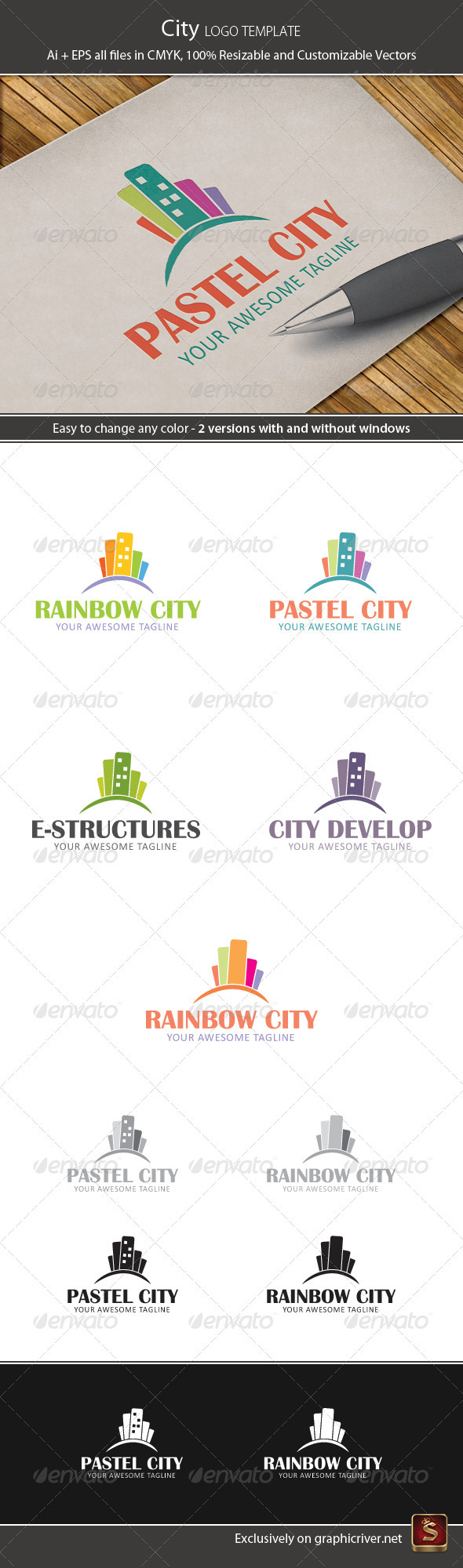 City Logo Template - Buildings Logo Templates