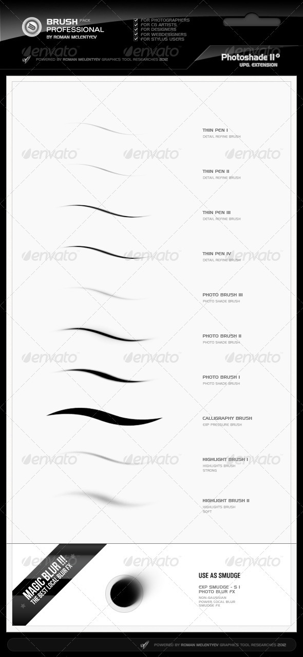 Brush Pack Professional volume 0 - PhotoShade II - Photoshop Add-ons