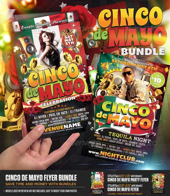 Cinco De Mayo Flyer Bundle - Clubs & Parties Events