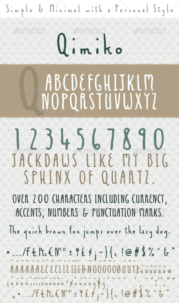 Qimiko; Simple Hand Drawn Minimal Type - Sans-Serif Fonts