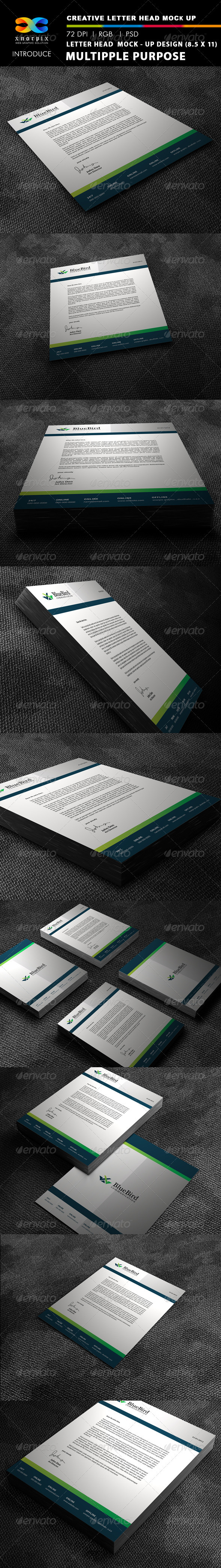 GraphicRiver Letter Head Mock-up 2917361 GraphicRiver Letter Head Mock-up 2917361