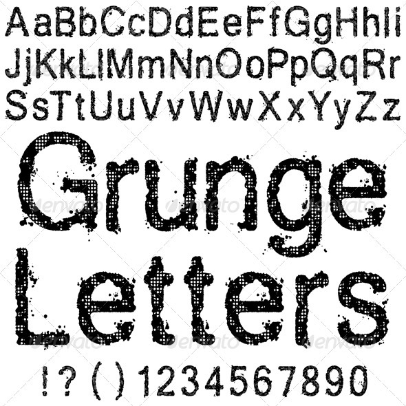 Grunge Letters - Miscellaneous Vectors