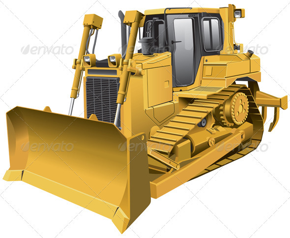 Light-brown Dozer - Objects Vectors