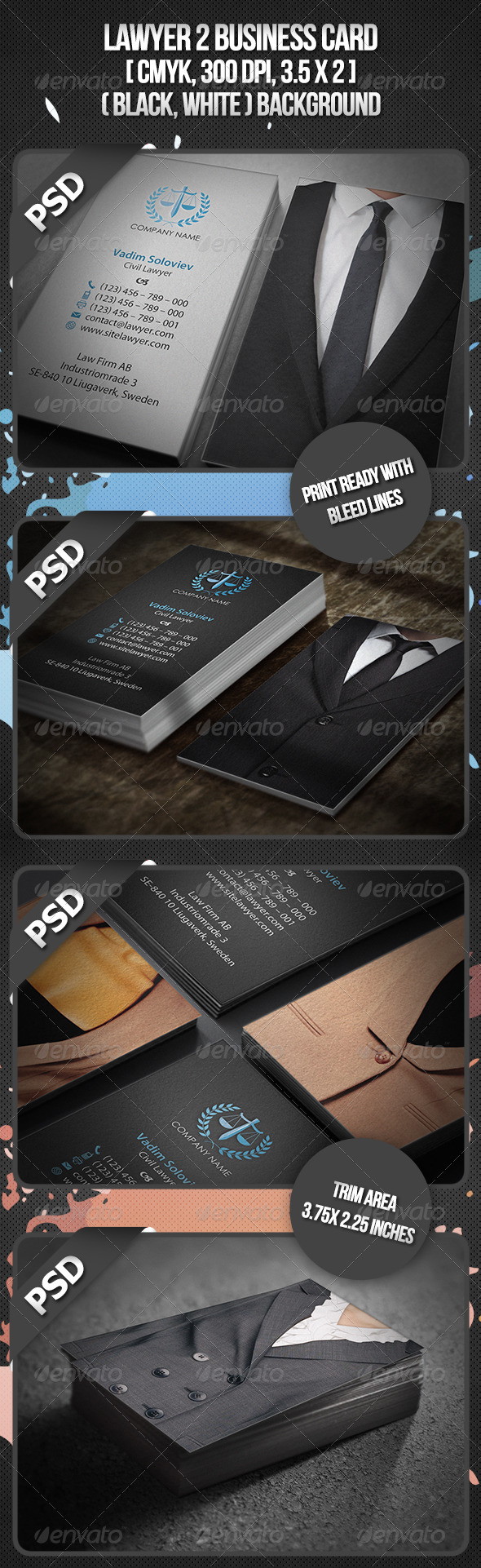 Lawyer 2 Business Card - Business Cards Print Templates
