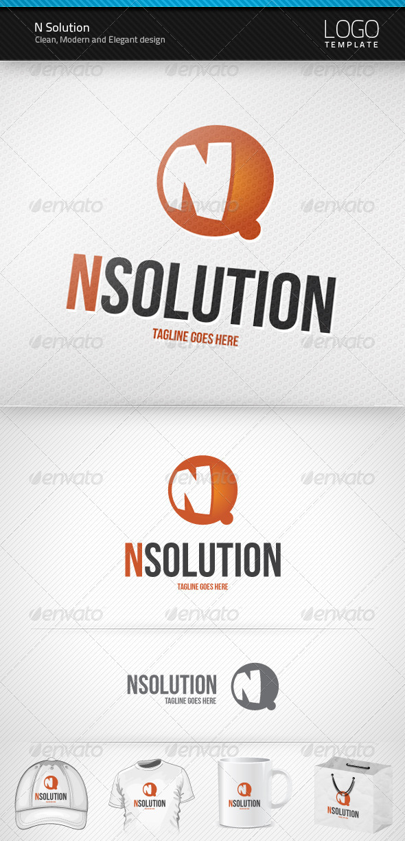 N Solution Logo - Letters Logo Templates