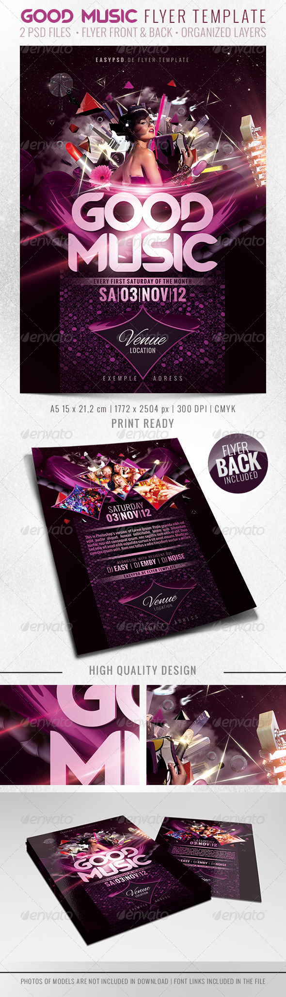 GOOD MUSIC Flyer Template - Clubs & Parties Events