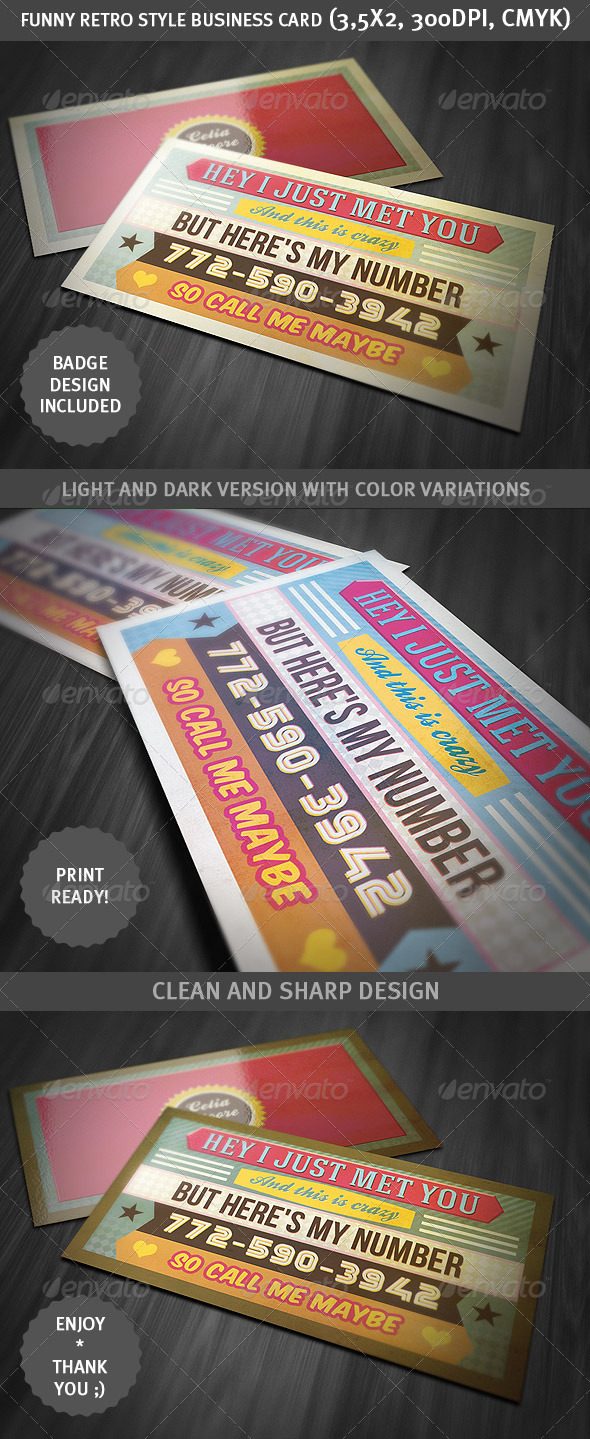 Funny Retro Style Business Card - Retro/Vintage Business Cards