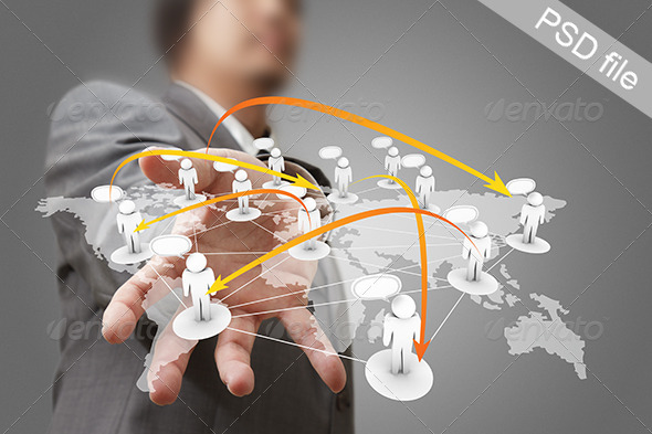 GraphicRiver Businessman Hand Holds Social Network 3118246 GraphicRiver Businessman Hand Holds Social Network 3118246