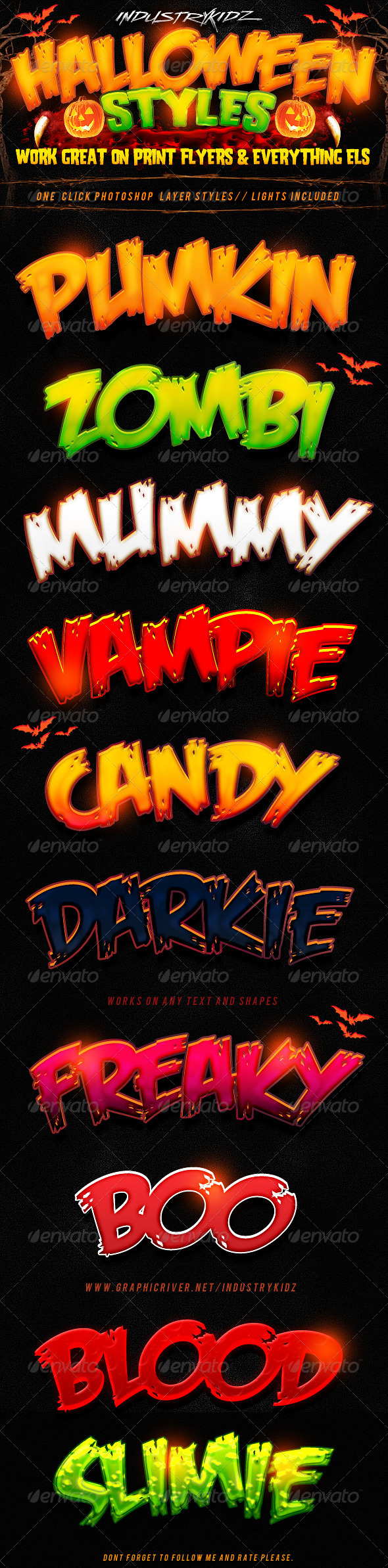 Halloween Photoshop Layer Styles - Text Effects Styles